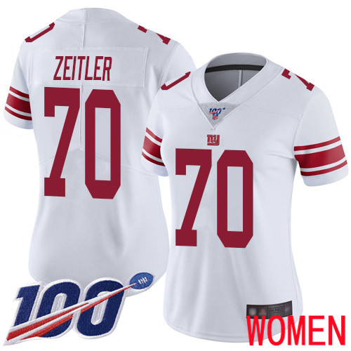 Women New York Giants #70 Kevin Zeitler White Vapor Untouchable Limited Player 100th Season Football NFL Jersey->youth nfl jersey->Youth Jersey